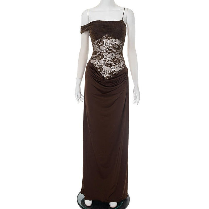 The Sultry Slit Maxi Dress for Women - Brown
