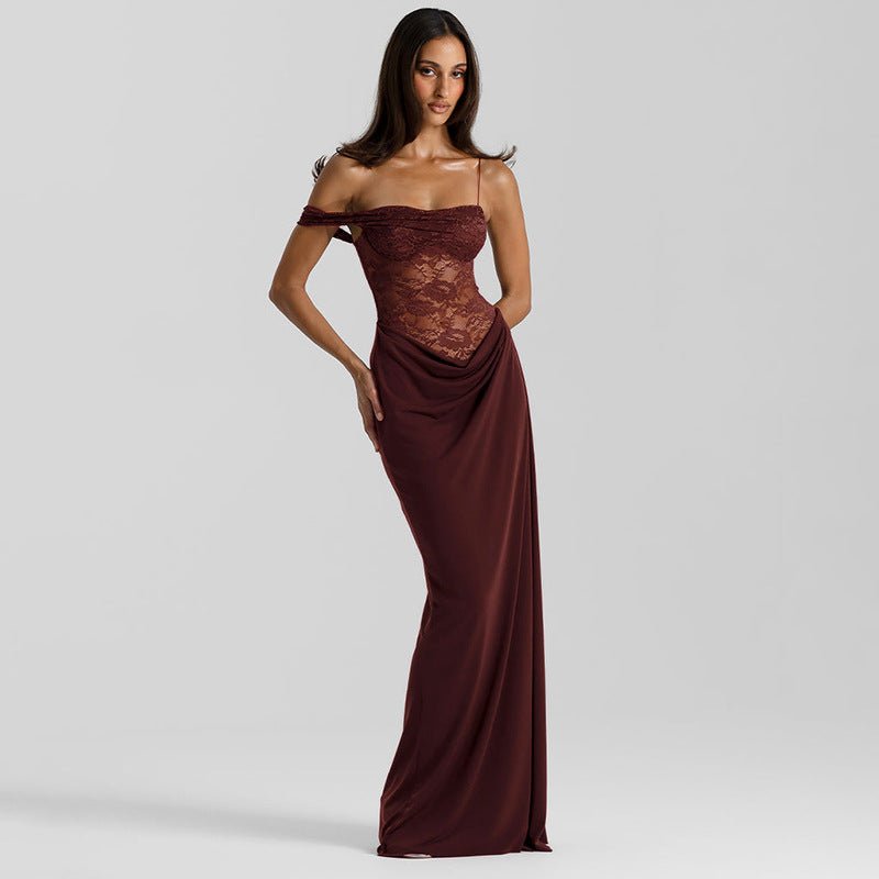 The Sultry Slit Maxi Dress for Women - Claret