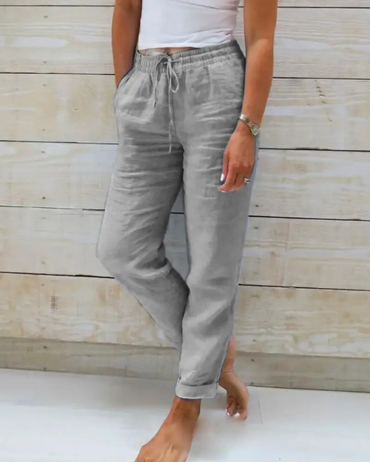 Linen Pants for Trousers for Women - None